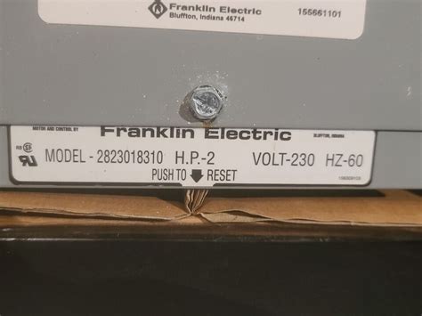 franklin electric start box 2823018310|Franklin Electric 2823018310 Deluxe Submersible Motor Control .